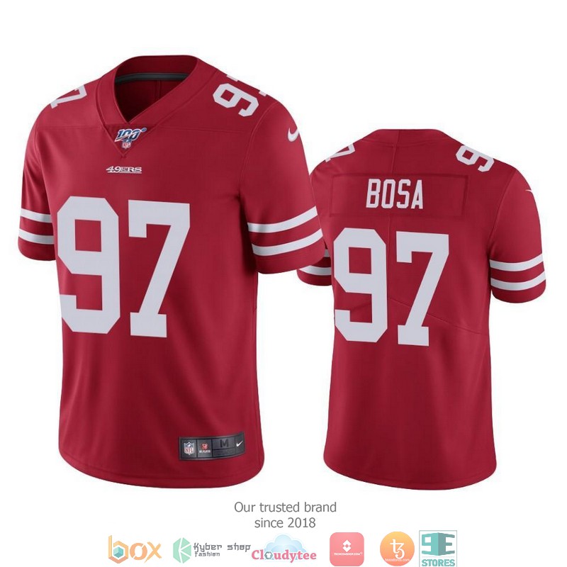 Nick Bosa San Francisco 49ers 100th Season Football Jersey Red 2 Nick Bosa San Francisco 49ers 100th Season Football Jersey Red word3
