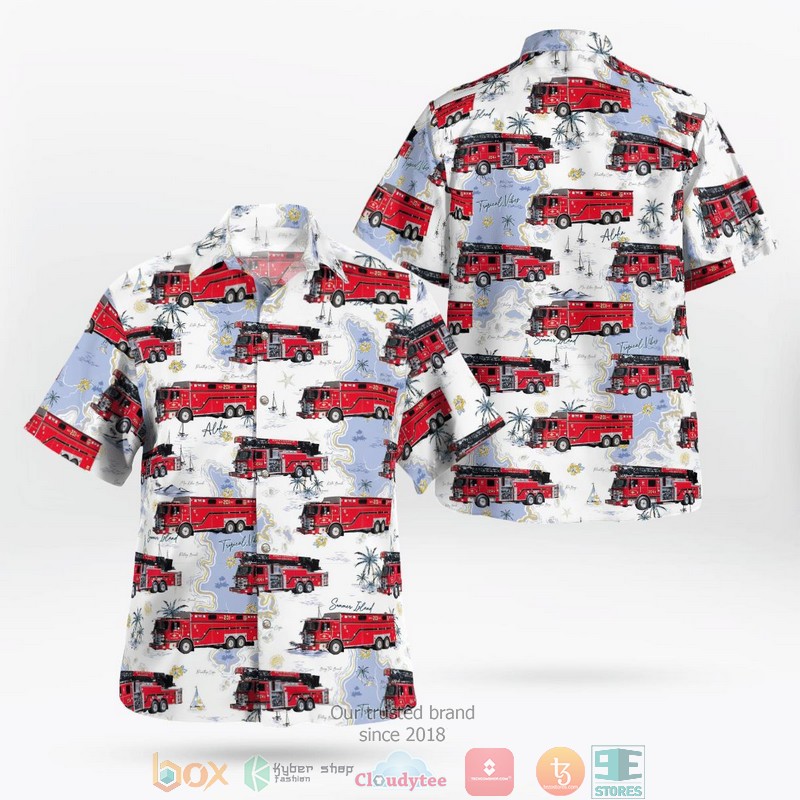 North Charleston South Carolina North Charleston Fire Department Hawaiian Shirt word3