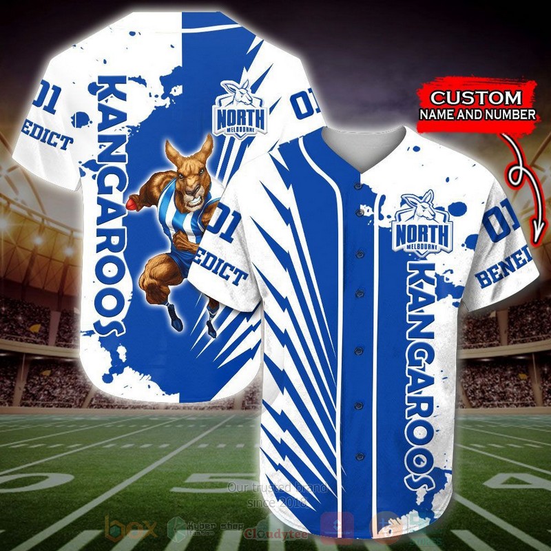 BEST North Melbourne Kangaroos Custom AOP Baseball Jersey word2