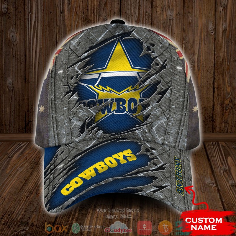 North Queensland Cowboys NRL Custom Name Cap word2