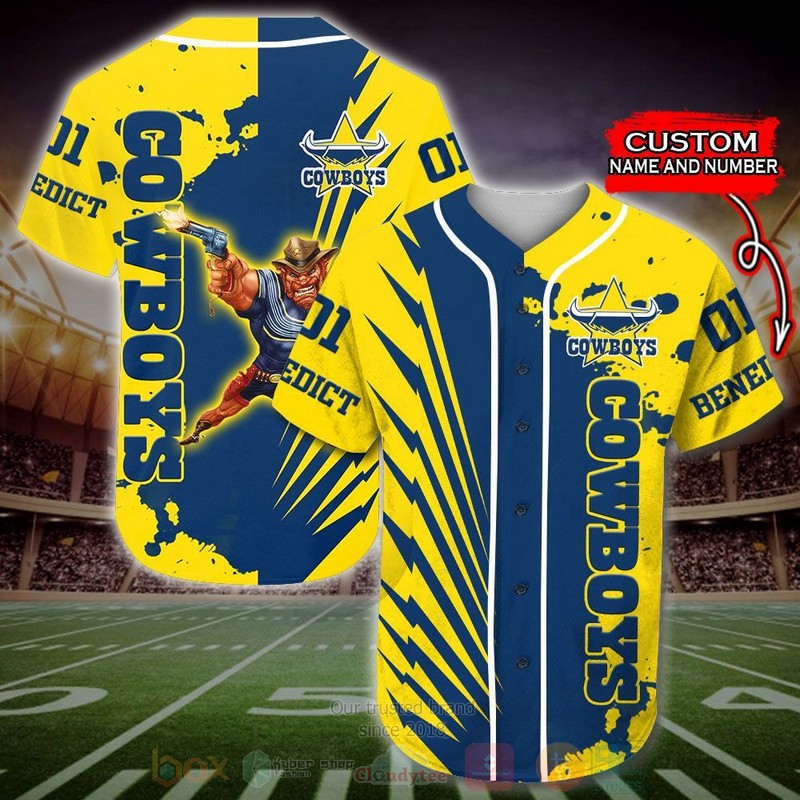 BEST North Queensland Cowboys Custom AOP Baseball Jersey word1
