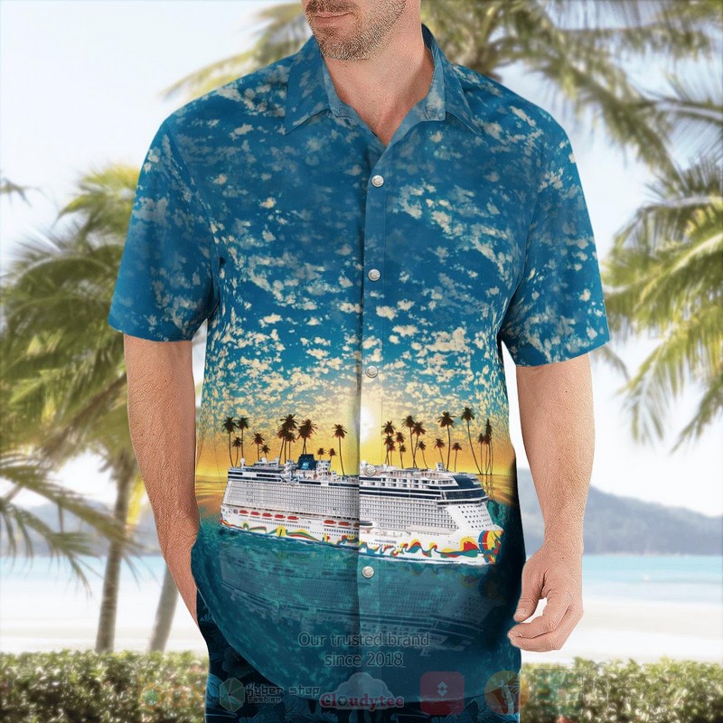 BEST Norwegian Cruise Line Norwegian Encore 3D Aloha Shirt word1