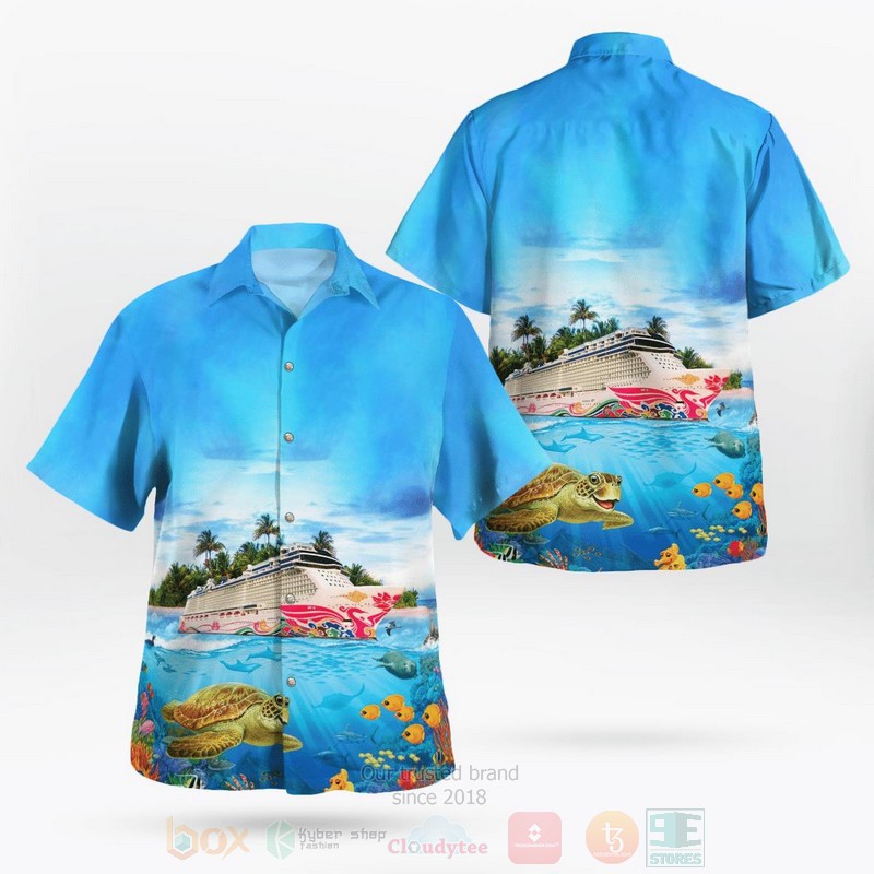 BEST Norwegian Cruise Line Norwegian Joy 3D Aloha Shirt word1