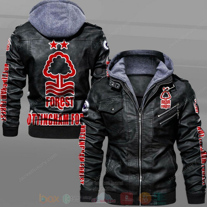 BEST Nottingham Forest F.C PU Zipper Leather Jacket word3