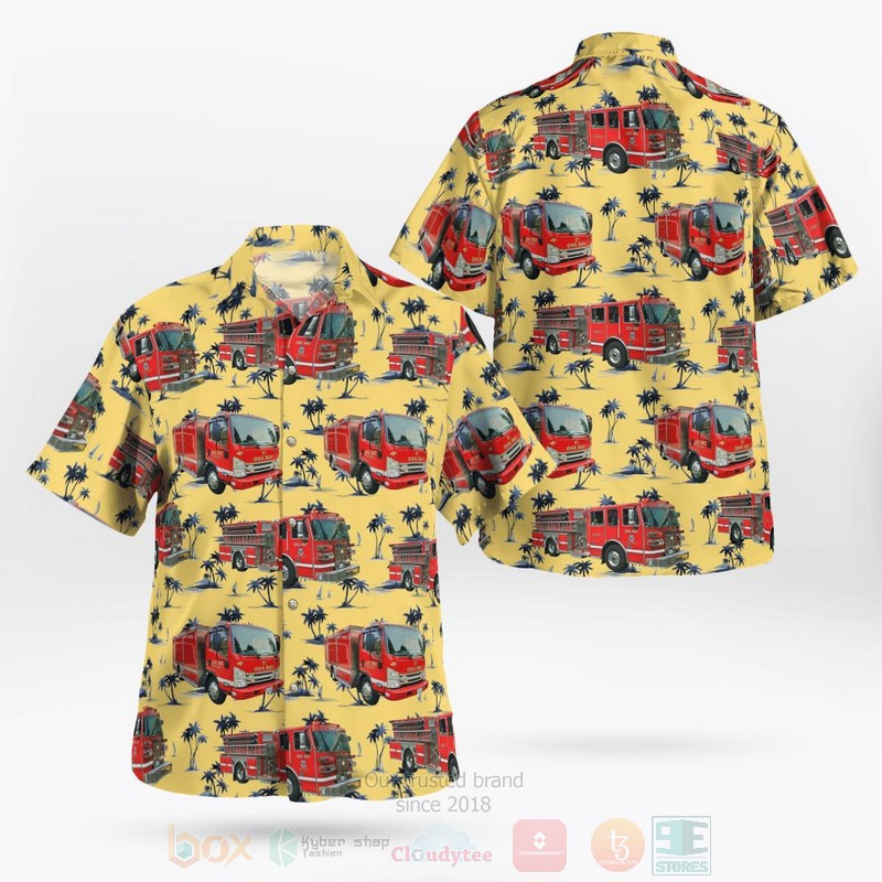 BEST Oak Bay Fire Department, British Columbia, Canada Fleet 3D Aloha Shirt word2