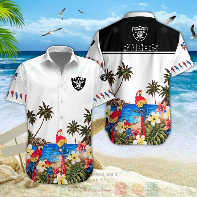 BEST Oakland Raiders NFL Parrot Aloha Hawaiian Shirt