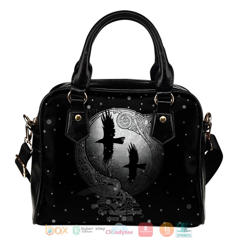 Odin'S Ravens Leather Handbag word2
