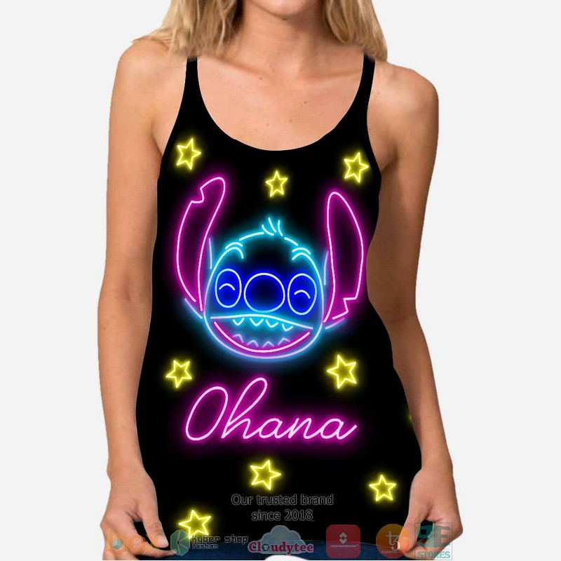 Ohana Stitch Criss Cross Tank Top 3 Ohana Stitch Criss Cross Tank Top word1