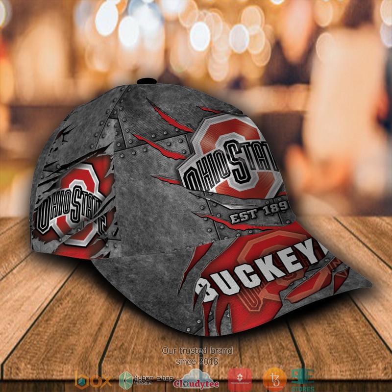 Ohio State Buckeyes Luxury NCAA1 Grey Custom Name Cap 2 Ohio State Buckeyes Luxury NCAA1 Grey Custom Name Cap word1