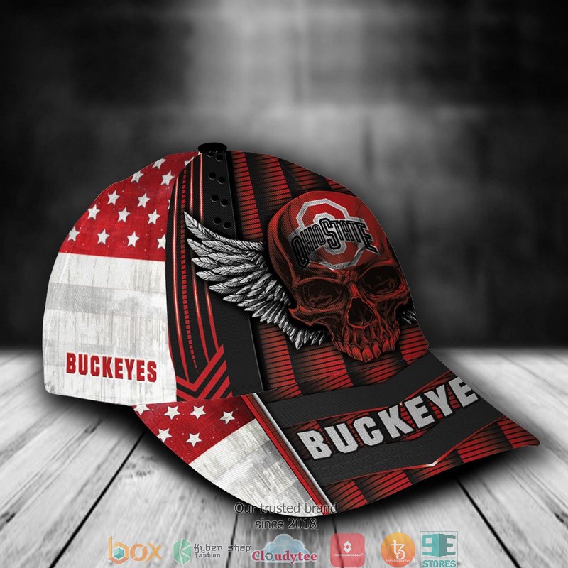Ohio State Buckeyes Luxury Skull NCAA1 Custom Name Cap 2 Ohio State Buckeyes Luxury Skull NCAA1 Custom Name Cap word3