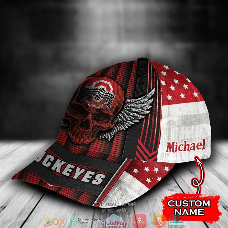 Ohio State Buckeyes Luxury Skull NCAA1 Custom Name Cap 3 Ohio State Buckeyes Luxury Skull NCAA1 Custom Name Cap word3