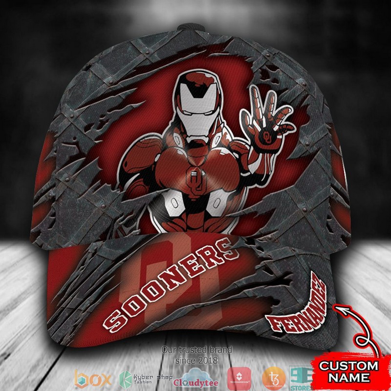 Oklahoma Sooners Iron Man NCAA1 Custom Name Cap word1