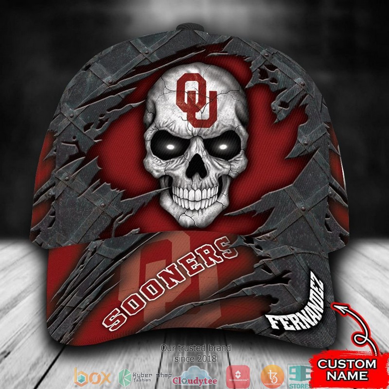Oklahoma Sooners Skull NCAA1 Custom Name Cap