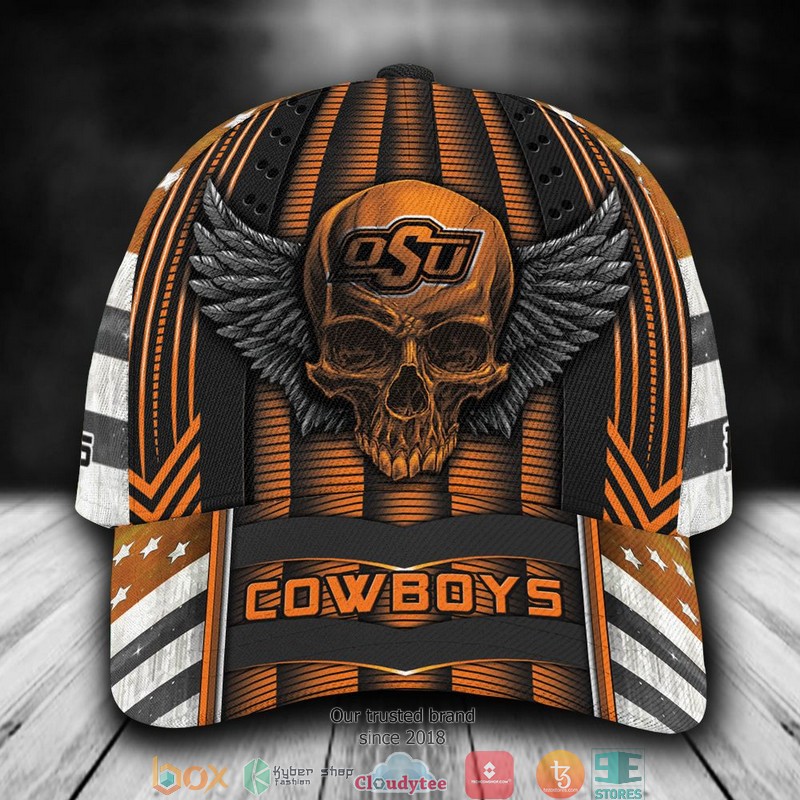 Oklahoma State Cowboys Luxury Skull NCAA1 Custom Name Cap word1