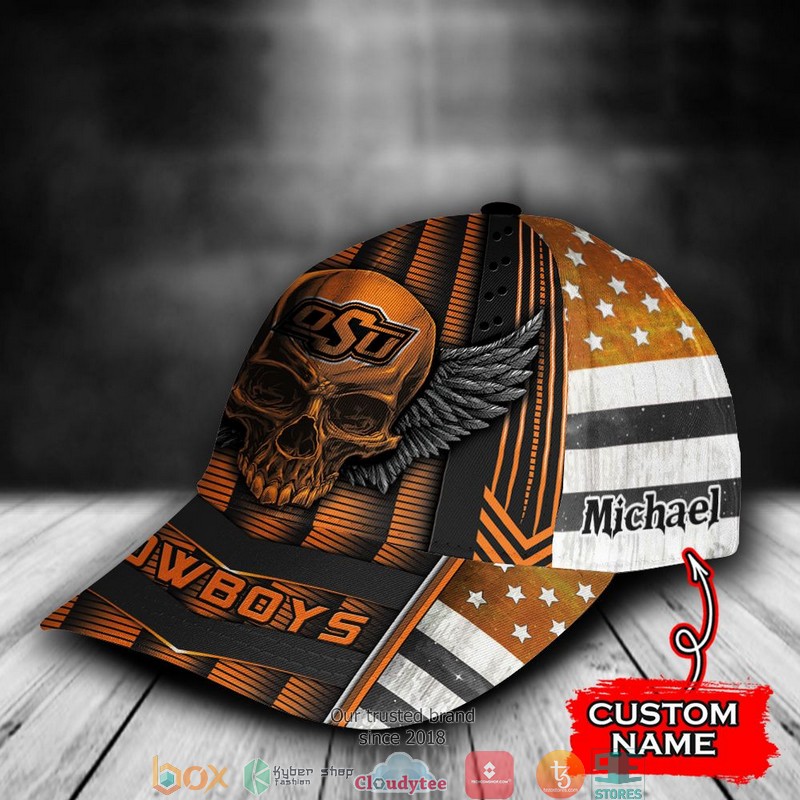 Oklahoma State Cowboys Luxury Skull NCAA1 Custom Name Cap 3 Oklahoma State Cowboys Luxury Skull NCAA1 Custom Name Cap word1