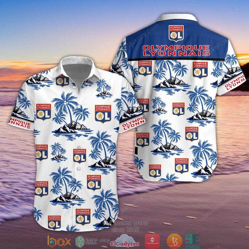 Olympique Lyonnais Hawaiian Shirt, Beach Short word2