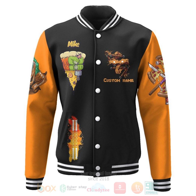 BEST Orange Michelangelo TMNT Mike Mikey Cosplay Custom Name Unisex Baseball Jacket 2 BEST Orange Michelangelo TMNT Mike Mikey Cosplay Custom Name Unisex Baseball Jacket word3