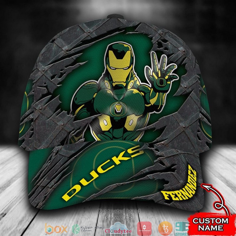 Oregon Ducks Iron Man NCAA1 Custom Name Cap word3