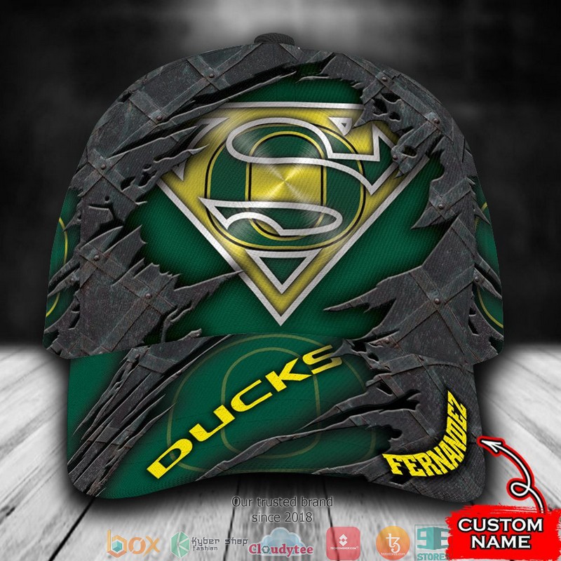 Oregon Ducks Superman NCAA1 Custom Name Cap word1