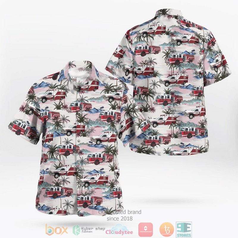 Oregon Wisconsin Oregon Area Fire-EMS District Aloha Shirt word3