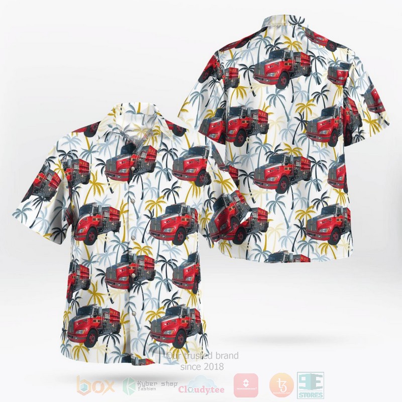 BEST Osceola County Fire Rescue, Florida Tanker 3D Aloha Shirt word1
