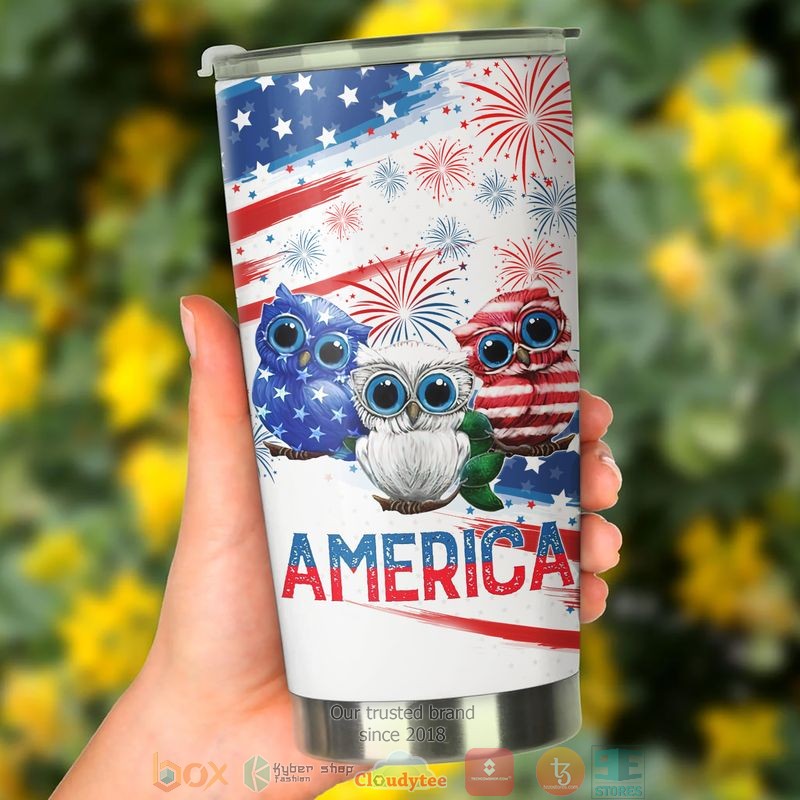 Owl America Independence day Tumbler 3 Owl America Independence day Tumbler word3