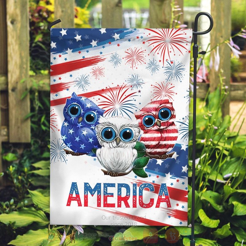 BEST Owl America Independence Day All Over Print Flag