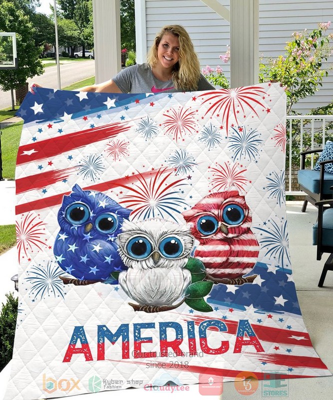 HOT Owl America Independence Day Blanket Quilt 2 HOT Owl America Independence Day Blanket Quilt word3