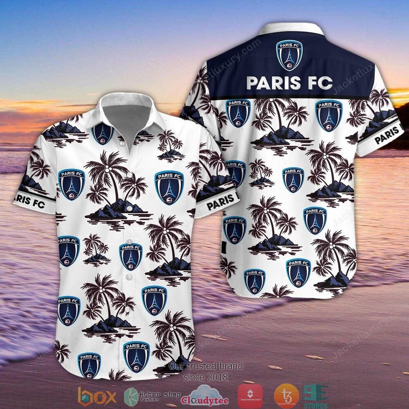 Paris FC Hawaiian Shirt, Beach Short word3