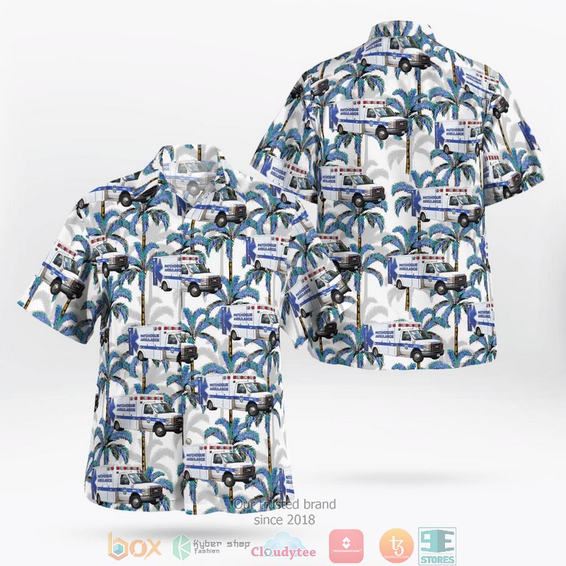 Patchogue New York Patchogue Ambulance Company Aloha Shirt word2