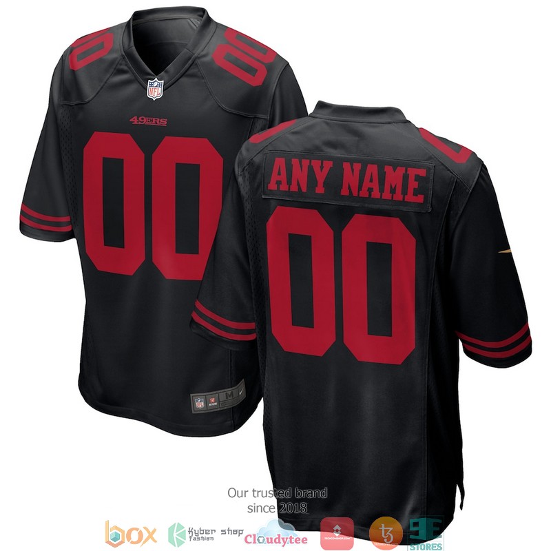 Personalize San Francisco 49ers Black 2018 Alternate Football Jersey word2
