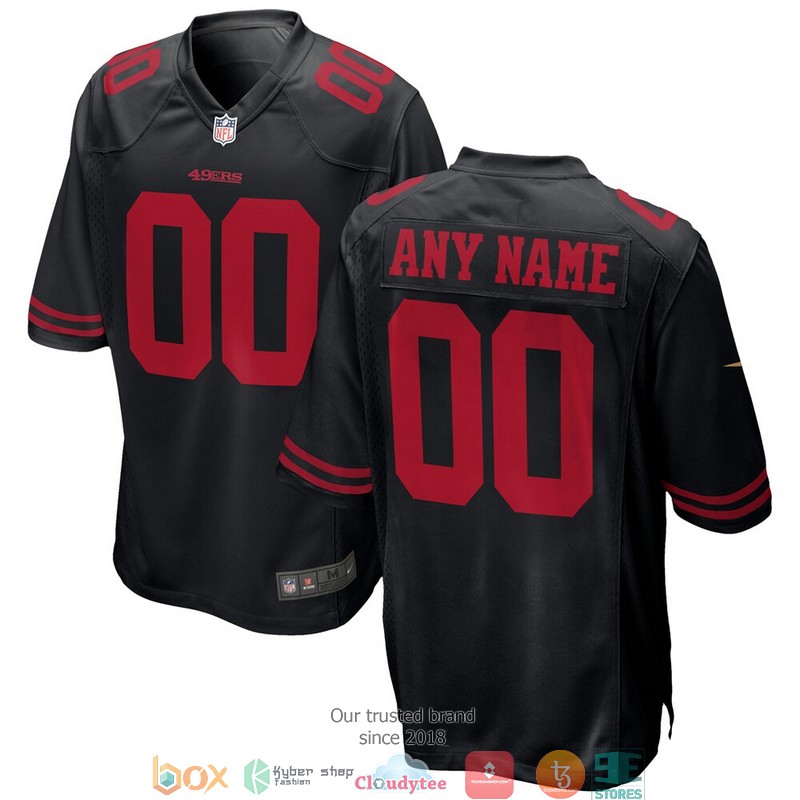Personalize San Francisco 49ers Black Alternate Football Jersey word2