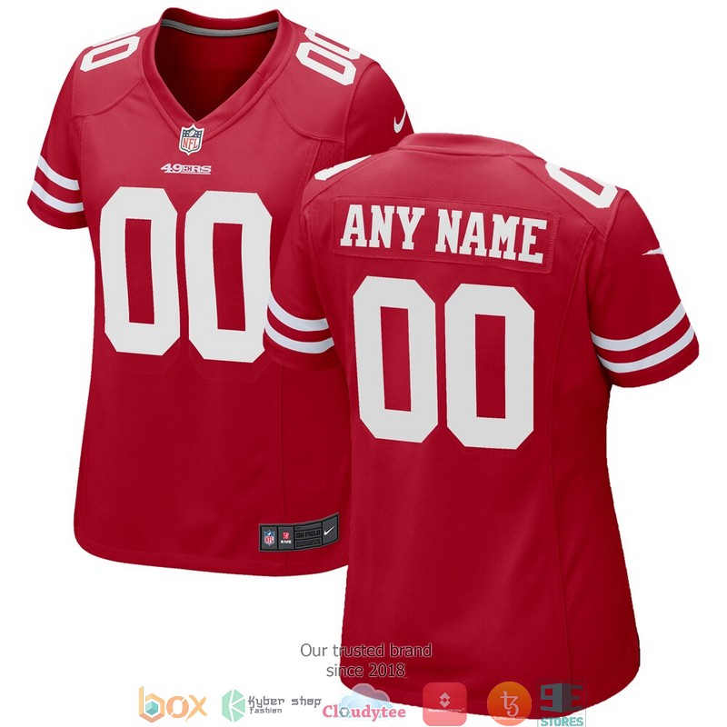 Personalize Scarlet San Francisco 49ers Football Jersey word2