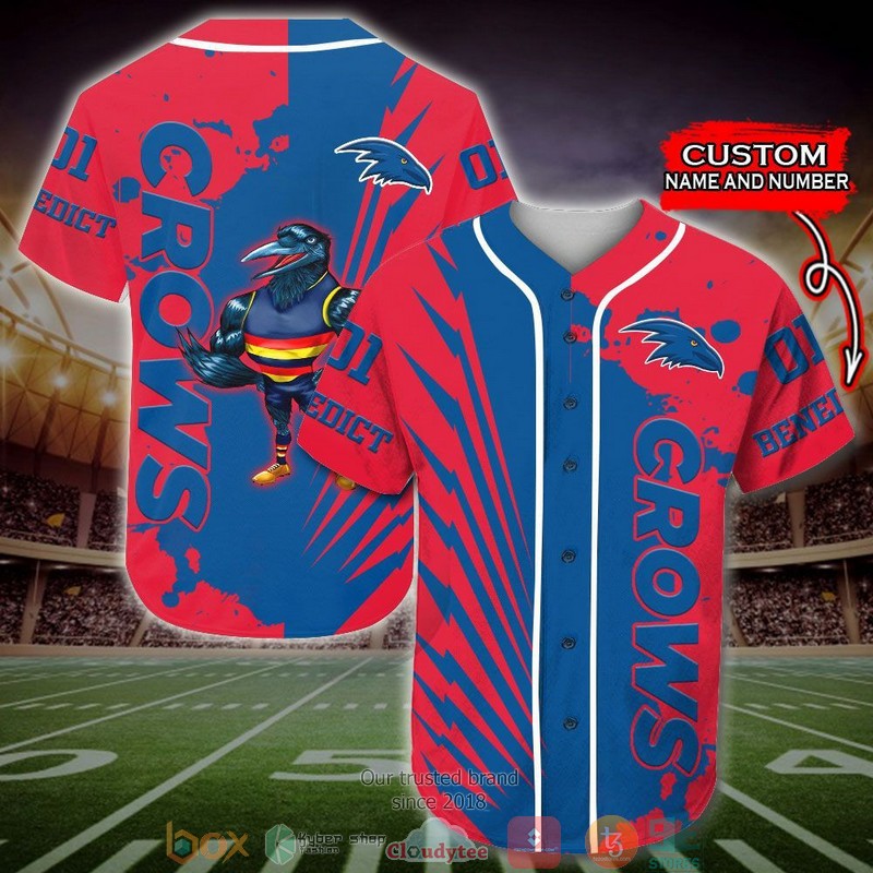 Personalized Adelaide Crows AFL Baseball Jersey Shirt word2