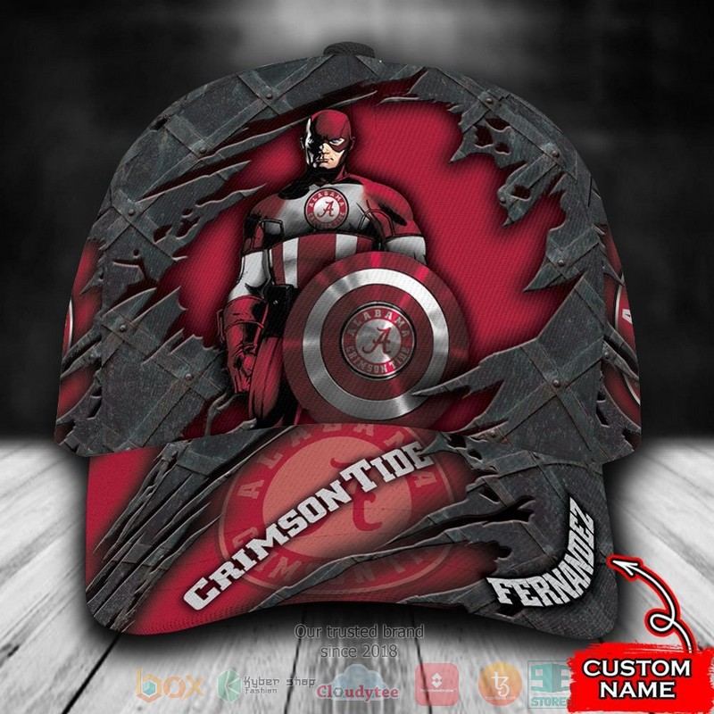 BEST Personalized Alabama Crimson Tide Captain America custom Hat word1
