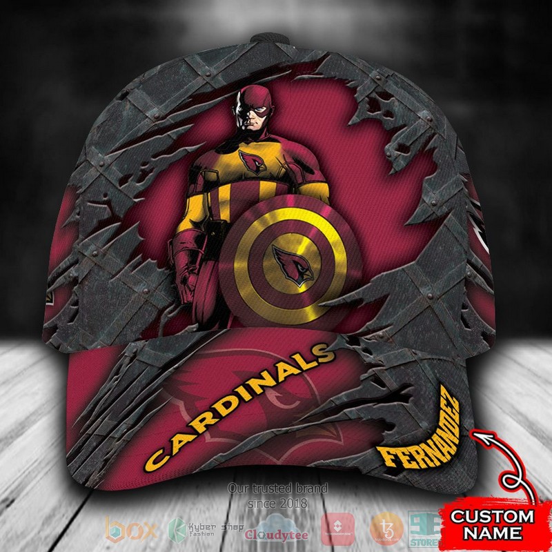 BEST Personalized Arizona Cardinals Captain America custom Hat word3