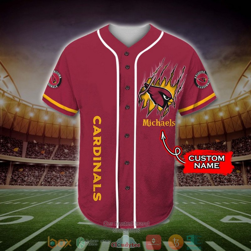 Personalized Arizona Cardinals Mascot NFL Baseball Jersey Shirt 2 Personalized Arizona Cardinals Mascot NFL Baseball Jersey Shirt word1