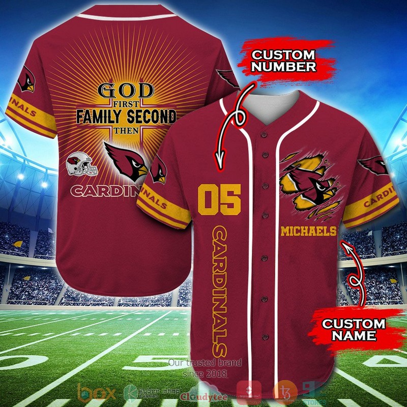 Personalized Arizona Cardinals NFL God First Family Second then Baseball Jersey Shirt 4 Personalized Arizona Cardinals NFL God First Family Second then Baseball Jersey Shirt word1
