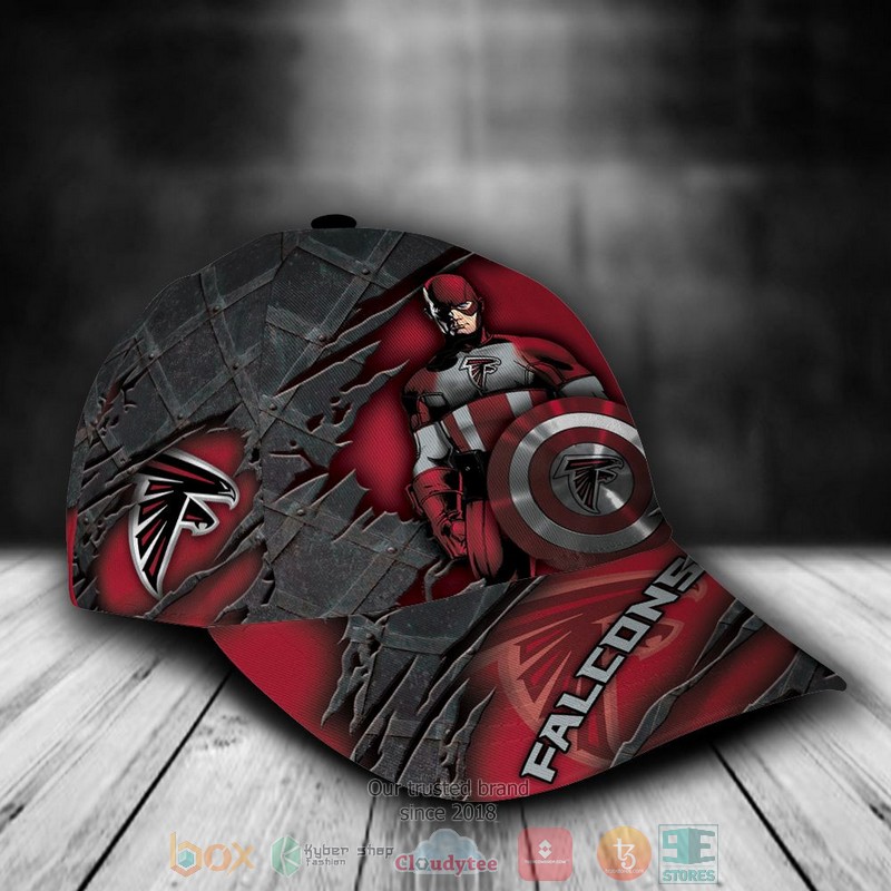 Best Personalized Atlanta Falcons Captain America Custom Hat Word1
