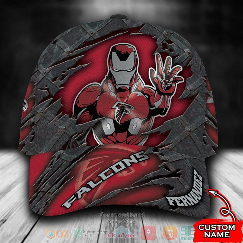 Best Personalized Atlanta Falcons Iron Man Custom Hat Word2