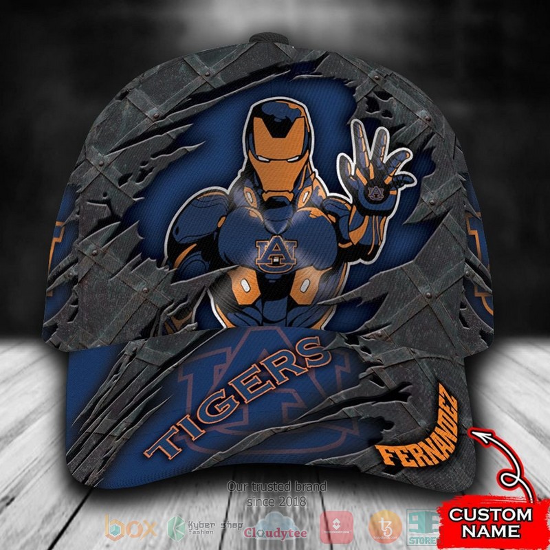 BEST Personalized Auburn Tigers Iron Man custom Hat 1 BEST Personalized Auburn Tigers Iron Man custom Hat word2