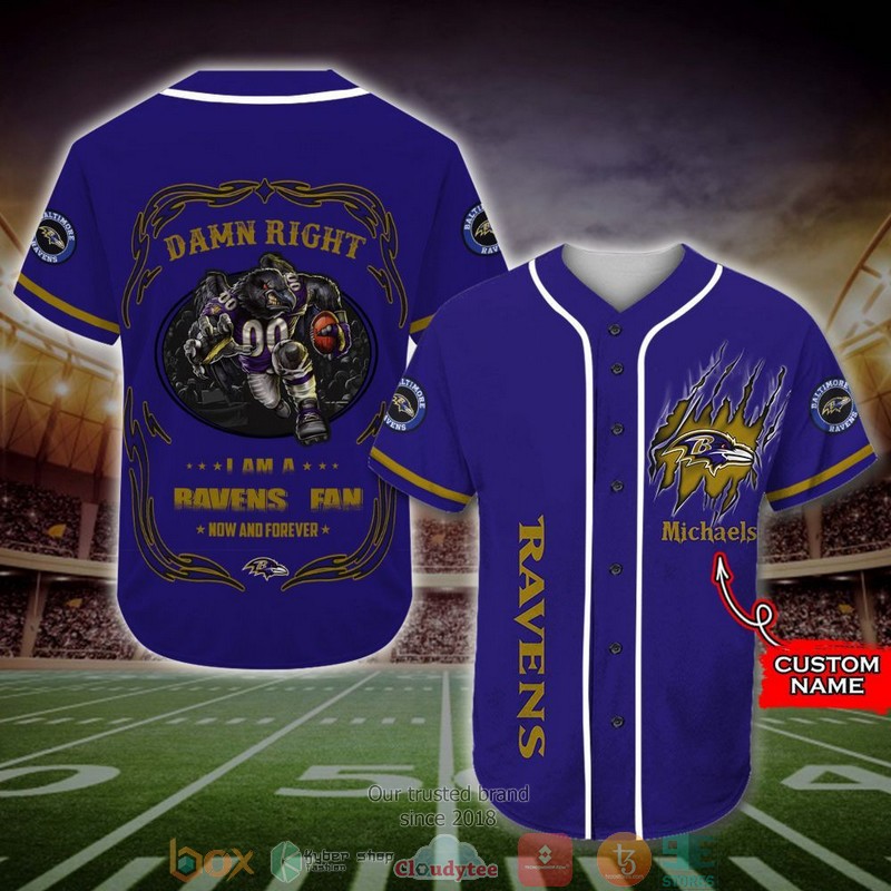 Personalized Baltimore Ravens Mascot NFL Baseball Jersey Shirt 1 Personalized Baltimore Ravens Mascot NFL Baseball Jersey Shirt word3