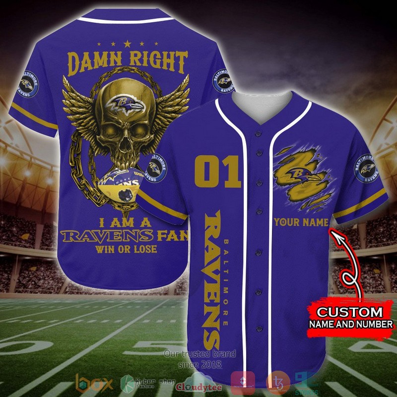 Personalized Baltimore Ravens NFL Wings Skull Baseball Jersey Shirt 1 Personalized Baltimore Ravens NFL Wings Skull Baseball Jersey Shirt word2