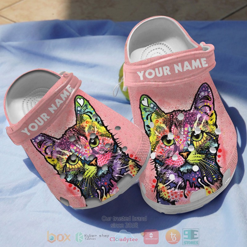 NEW Personalized Beautiful Cat custom Crocs Crocband Clog word3