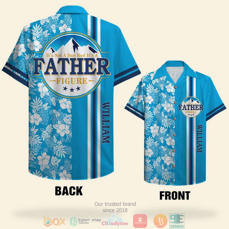 Personalized Beer Dad s Not A Dad Bod It's A Father Figure Floral Pattern Hawaiian Shirt word3