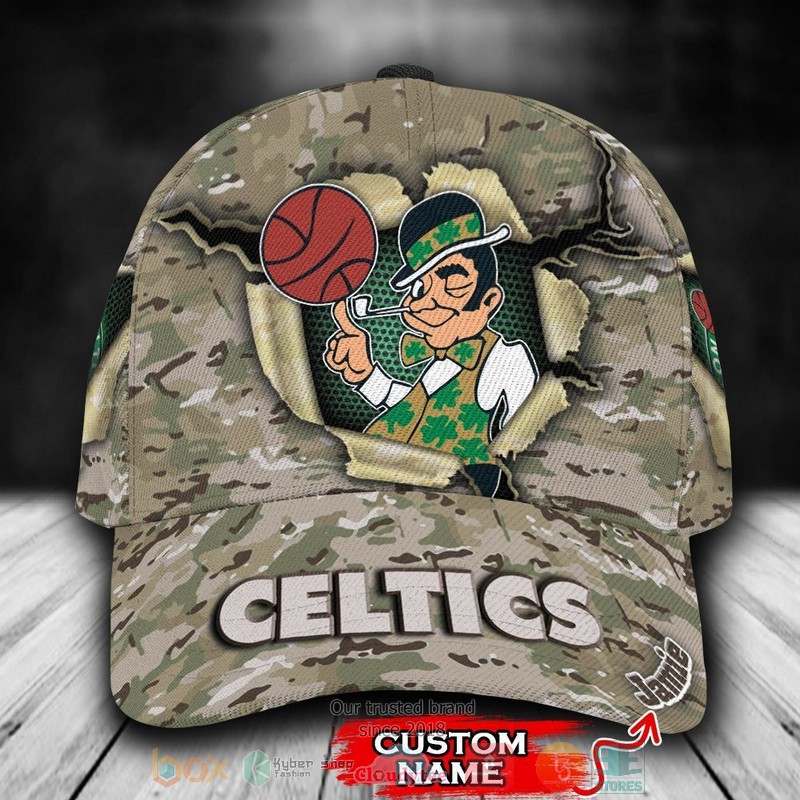 NEW Boston Celtics Camo Mascot Custom name Cap Hat 1 NEW Boston Celtics Camo Mascot Custom name Cap Hat word2