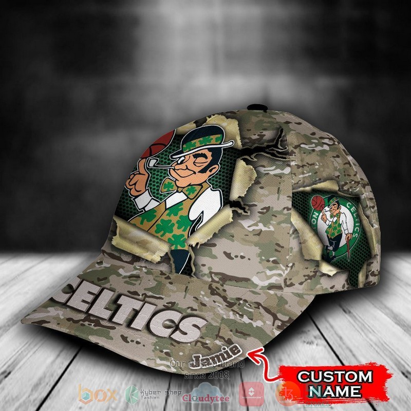 NEW Boston Celtics Camo Mascot Custom name Cap Hat 2 NEW Boston Celtics Camo Mascot Custom name Cap Hat word2