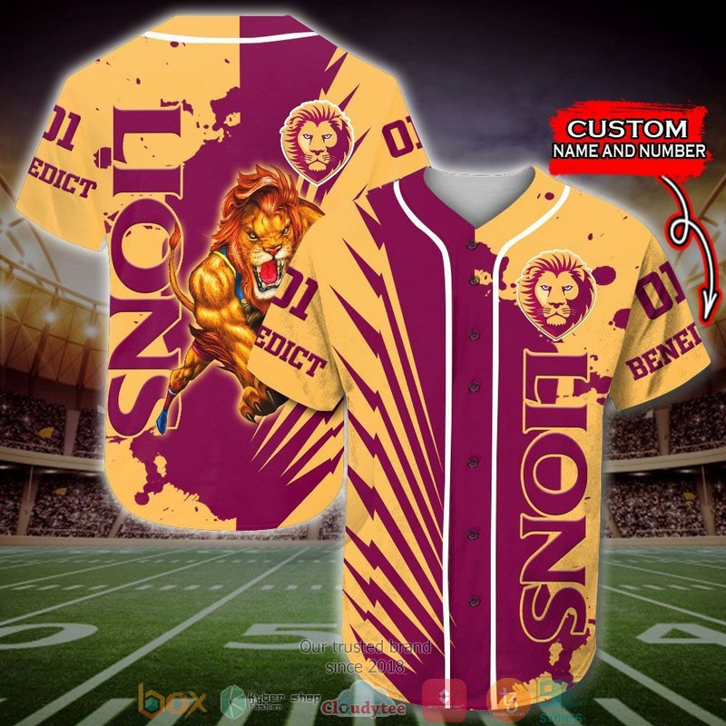 Personalized Brisbane Lions AFL Baseball Jersey Shirt word2