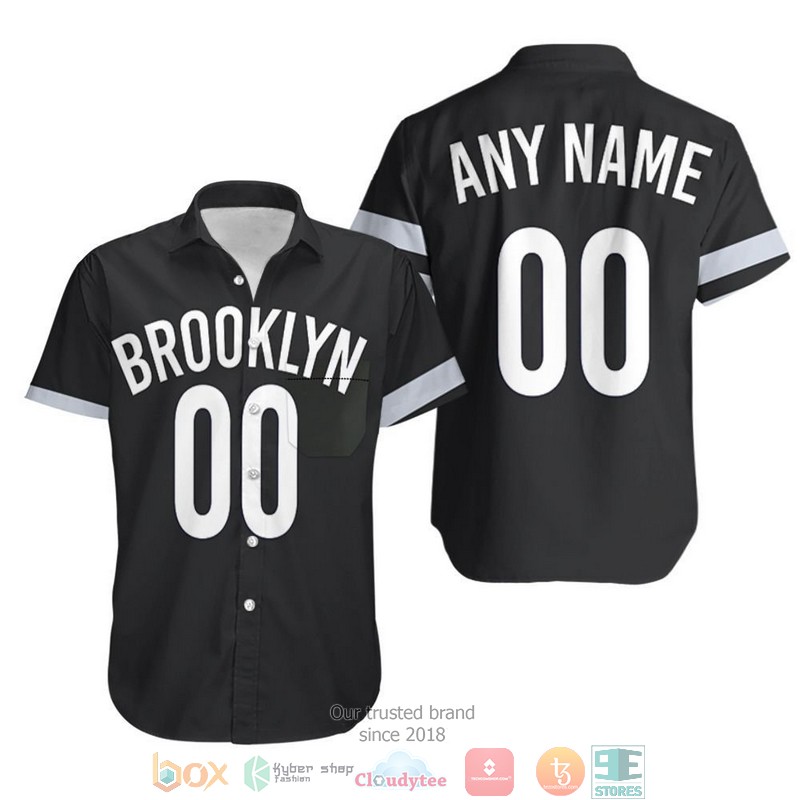 Personalized Brooklyn Nets Swingman Black Icon Edition 2019 Jersey Inspired Style Hawaiian Shirt word1
