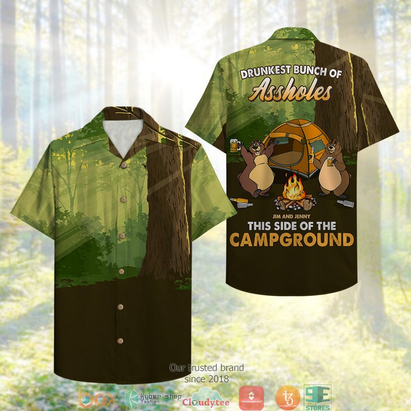 Personalized Camping Bear Drunkest Bunch Of Assholes Hawaiian shirt 2 Personalized Camping Bear Drunkest Bunch Of Assholes Hawaiian shirt word1